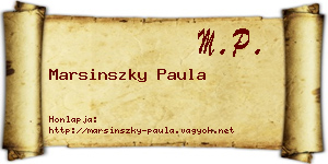 Marsinszky Paula névjegykártya